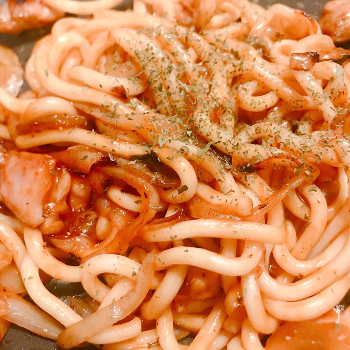 うどんでつくる☀︎ナポリタン